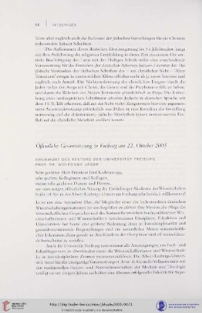 Grußwort des Rektors der Universität Freiburg Wolfgang Jäger