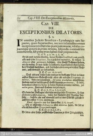 Cap. VIII. De Exceptionibus Dilatoriis
