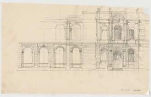 Thiersch, Friedrich von; München; Justizpalast - Fassade (Ansicht)