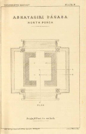 Plate IV. Abhayagiri Dágaba. North porch. Plan.
