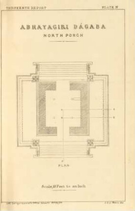Plate IV. Abhayagiri Dágaba. North porch. Plan.