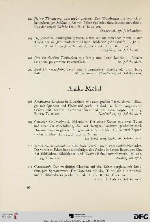 Antike Möbel (Nr. 508-568)