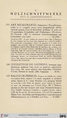 V. Holzschnittwerke des 16. Jahrhunderts (Nr. 115-167)