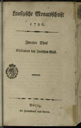 1796,7/12: Lausizische Monatsschrift