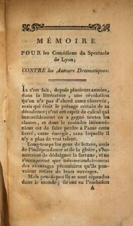 Mémoire pour les comédiens du spectacle de Lyon