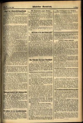 Zweite Ausgabe vom Montag, den 13. Juni 1938.