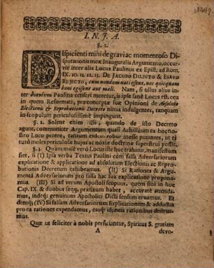 Disp. theol. inaug. de Jacobo dilecto et Esauo reiecto, cum nondum nati essent, nec quicquam boni aut mali egissent : ex epist. Rom. IX, 10. 11. 12. 13.