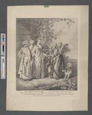 The Fortune Teller : The Original Painting done by Watteau is of the same Bigneß of this Print