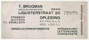Werbung für Sprachkurse bei Til Brugman. Den Haag
