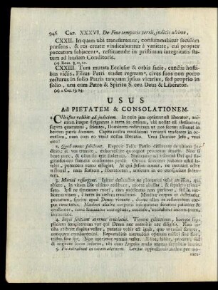 Usus Ad Pietatem & Consolationem