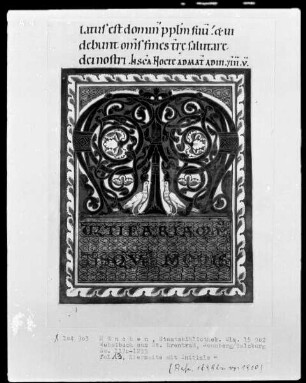 Gebetbuch aus dem Benediktinerinnenkloster Sankt Erentrud auf dem Nonnberg — Initialseite M, Folio 13recto