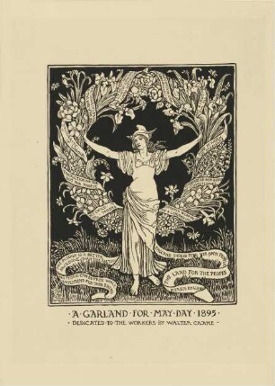 A Garland for May Day 1895 dedicated to the Workers by Walter Crane