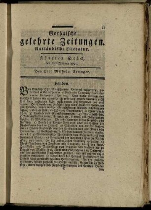 Fünftes Stück, den 2ten Februar 1793.