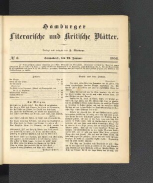 No. 6. 21. Januar 1854