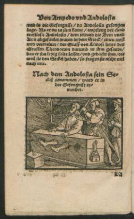 Nach dem Andolosia sein Seckel genommen/ ward er in der Gefengniß ermordet.