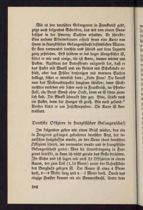 268-288, Deutsche Offiziere in französischer Gefangenschaft. - In japanischer Gefangenschaft.