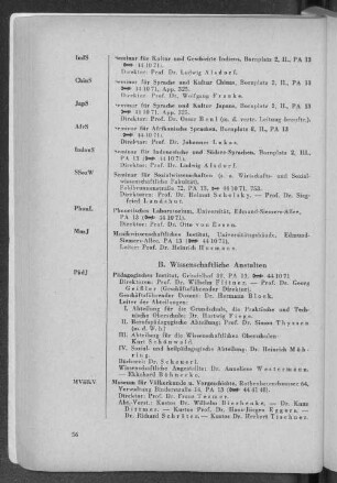 B. Wissenschaftliche Anstalten