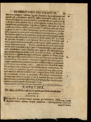 Caput XIIX. De rebus publicis tam sacris quam profanis earumque alienatione.