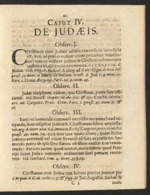 Caput IV. De Iudaeis.