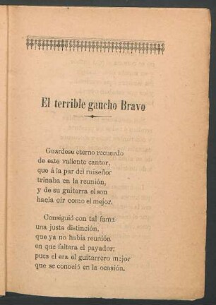 El terrible gaucho Bravo