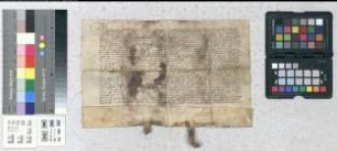 Domkapitel von Paderborn - auch im Namen des Erzbischofs Dietrich - und Hermann Abt von Helmarshausen schließen für die Burg Krukenberg einen ewigen Burgfrieden.