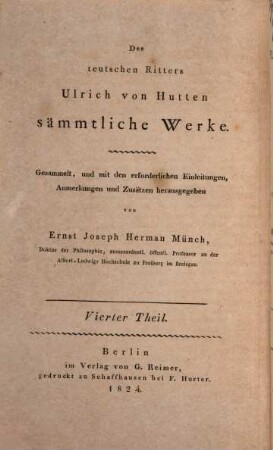 Ulrichi Ab Hutten Equitis Germani Opera Quae Extant Omnia, 4