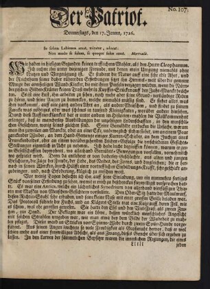 No. 107. Donnerstags, den 17. Jenner, 1716