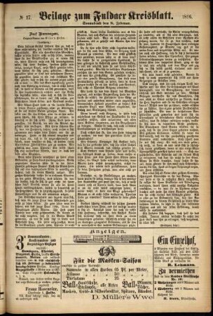 Zweite Ausgabe vom Samstag, den 08. Februar 1896.