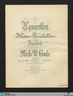 1: Aquarellen : kleine Tonbilder für Pianoforte