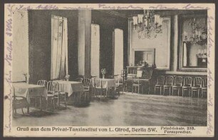 Ansichtskarte „Gruß aus dem Privat-Tanzinstitut“, Friedrichstraße