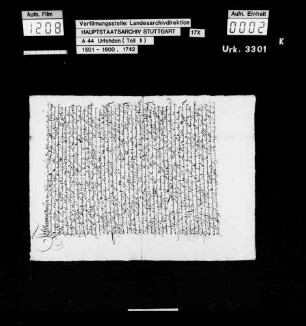 Hans Braun, aus Pfalzgrafenweiler, Dornstetter Amts [Kr. Freudenstadt] gebürtig und zu Grienbach im Altenstaiger Amt [Grömbach Kr. Freudenstadt] sesshaft, wegen Erlegung eines Hirsches im Holz, genannt Johersberg zu Nagold gef., jedoch auf die Fürbitten seiner Ehefrau, seines Vaters und seiner Freunde und Gönner mit der Auflage wieder freigelassen, 20 lb h Strafe und seine Atzung und sonstigen Unkosten zu bezahlen, auch künftig von dergleichen Jagdvergehen abzustehen, verspricht eidlich, dem nachzukommen und schwört U.