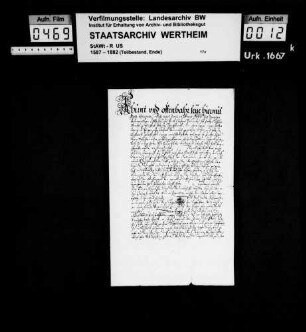 Das Kloster Bronnbach und die Gemeinde Höhefeld (Höffelt) vergleichen sich über den strittigen Schaftrieb auf Höhefelder Markung.