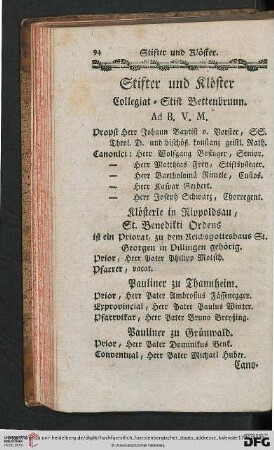Stifter und Kloester