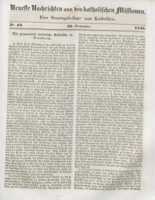 Neueste Nachrichten aus den katholischen Missionen Nr. 48