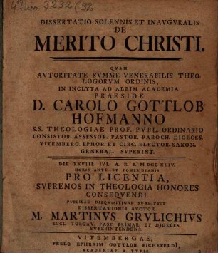 Diss. de merito Christi