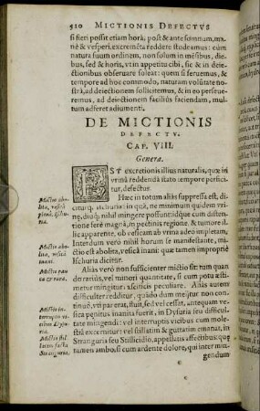 De Mictionis Defectu. Cap. VIII.