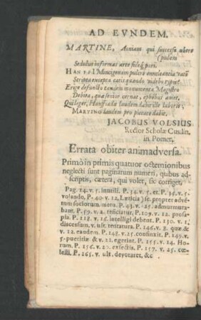 Errata obiter animadversa.
