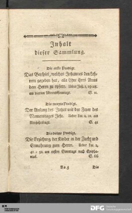 Inhalt dieser Sammlung.