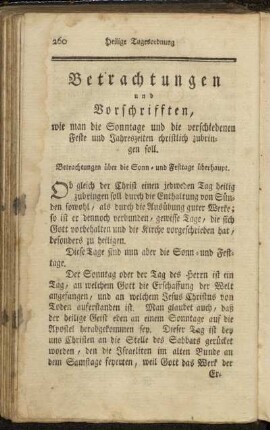 Betrachtungen über die Sonn- und Festtage überhaupt.