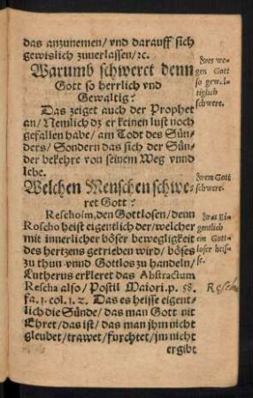 Warumb schweret denn Gott so herrlich und Gewaltig?