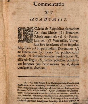 Commentatio De Academiis