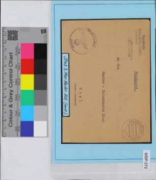 Dienstbrief, Schiffsname/Landeinheit: Schlesien; Frankatur, Mi.-Nr.: [Keine]; Poststempel: ad 20.2.42.-17 u. Werbetext; Nebenstempel: Briefstempel Dienststelle Feldpost-Nr. M 20583