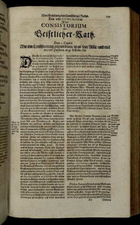 Das erste Concilium Ist das Consistorium oder Geistlicher-Rath.