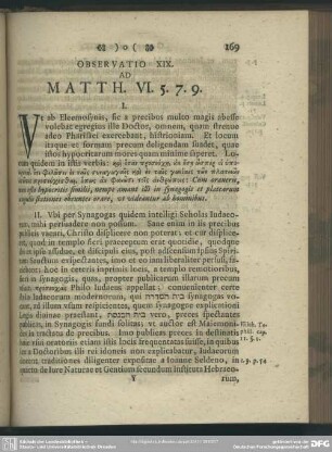 Observatio XIX. Ad Matth. VI. 5. 7. 9.