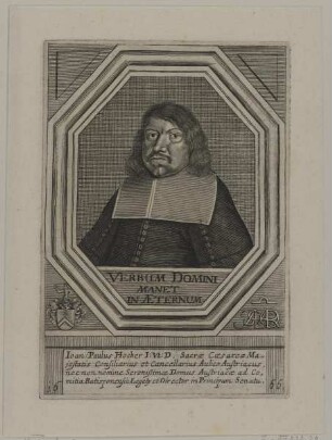 Bildnis des Ioan. Paulus Hocher