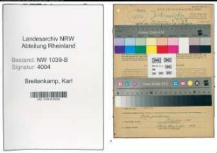 Entnazifizierung Karl Breitenkamp , geb. 21.01.1901 (Kaufmann)