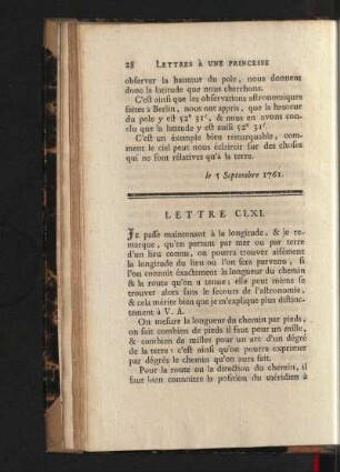 Lettre CLXI-CLXV