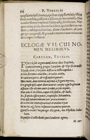 Eclogæ VII. Cui Nomen Meliboeus.