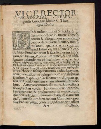 Vice Rector Academiae Vitebergensis Georgius maior S. Theologiae Doctor.