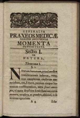 Sectio I. De Natura.